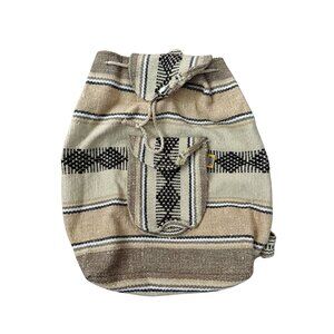 Pinzon Woven Drawstring Boho Hippie Bag Beach Backpack Surfer NEW